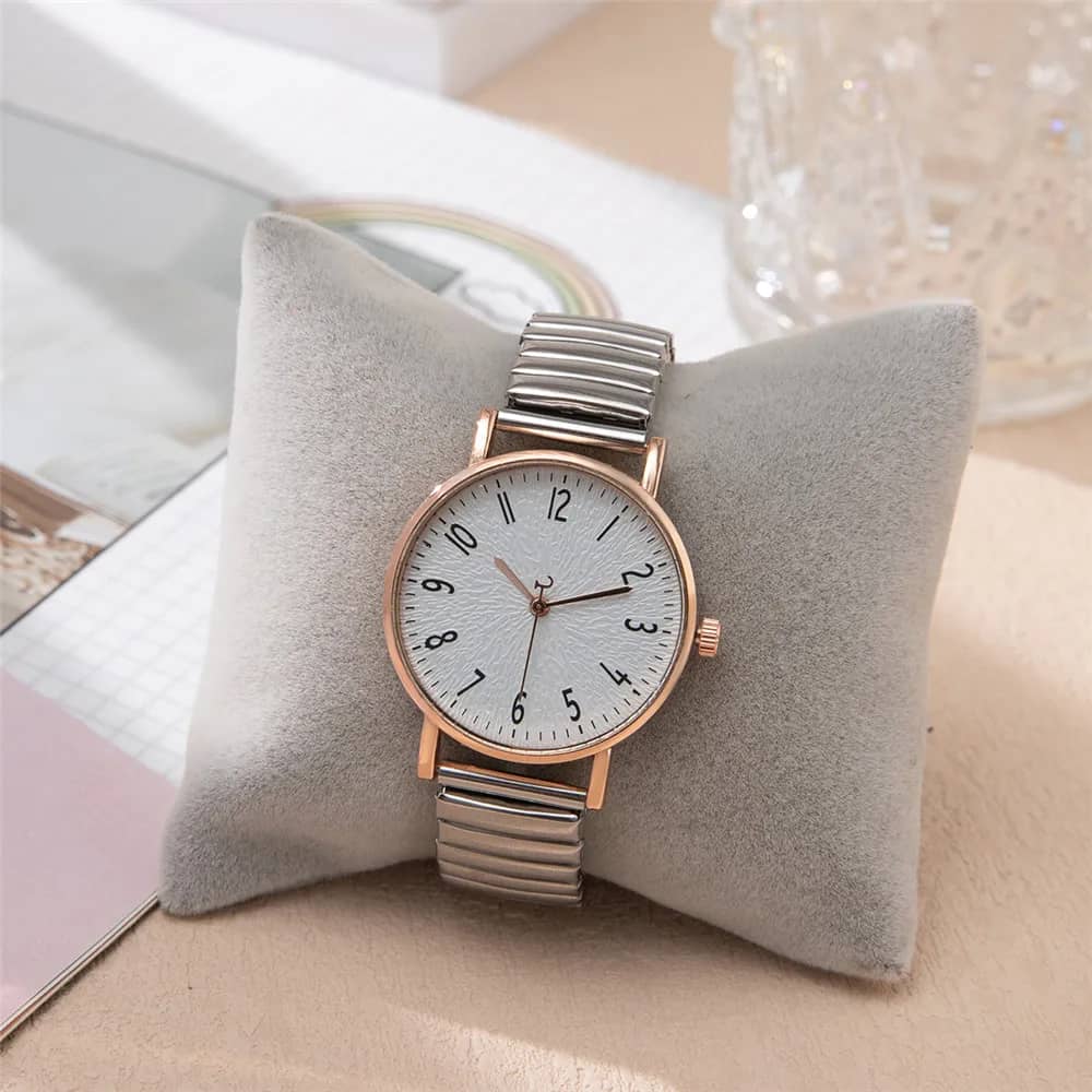 Women's Casual Stainless Steel Stretch Band Digital Watch - Simple Minimalist Design, Buckleless Strap, Dress & Sporty Style - Image 3