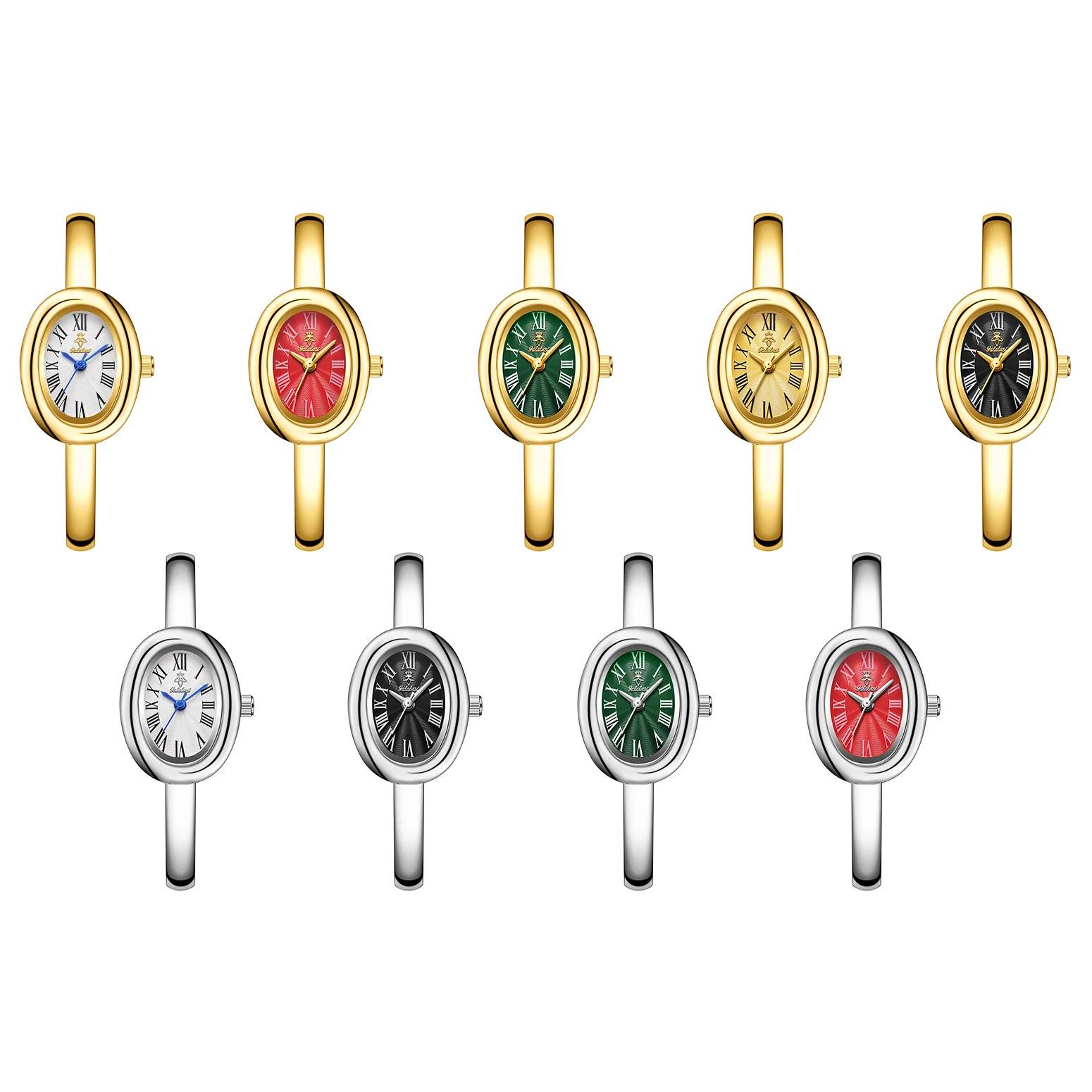 YaLaLuSi Women's Oval Dial Bracelet Watch - Water-Resistant Quartz Movement, Retro Roman Numerals, Alloy Band, Elegant & Casual Style, Perfect Gift for Her - Image 5