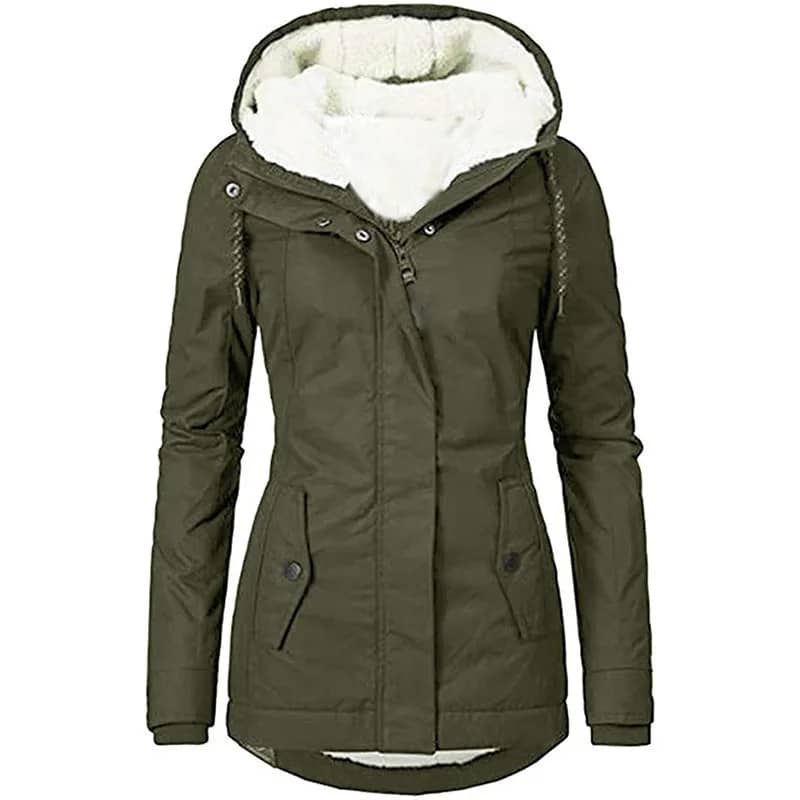 Women's Winter Faux Fur Hooded Jacket Coat - Long Sleeve Warm Velvet Parka for Fashionable Ladies - Image 4