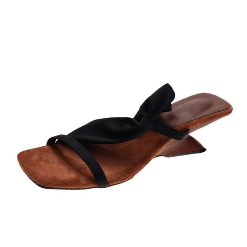 Women's Fashion Square Toe Wedge High Heels Sandals - Stylish Summer Flip Flops for Parties & Casual Wear - Image 6