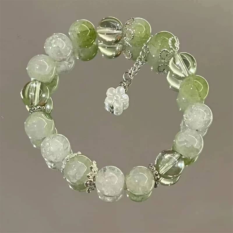 Fashion Feather Butterfly Beaded Bracelet for Women & Girls - Elegant Light Luxury Jewelry Gift, Handmade Glass Beads, Elastic 15cm - Image 2