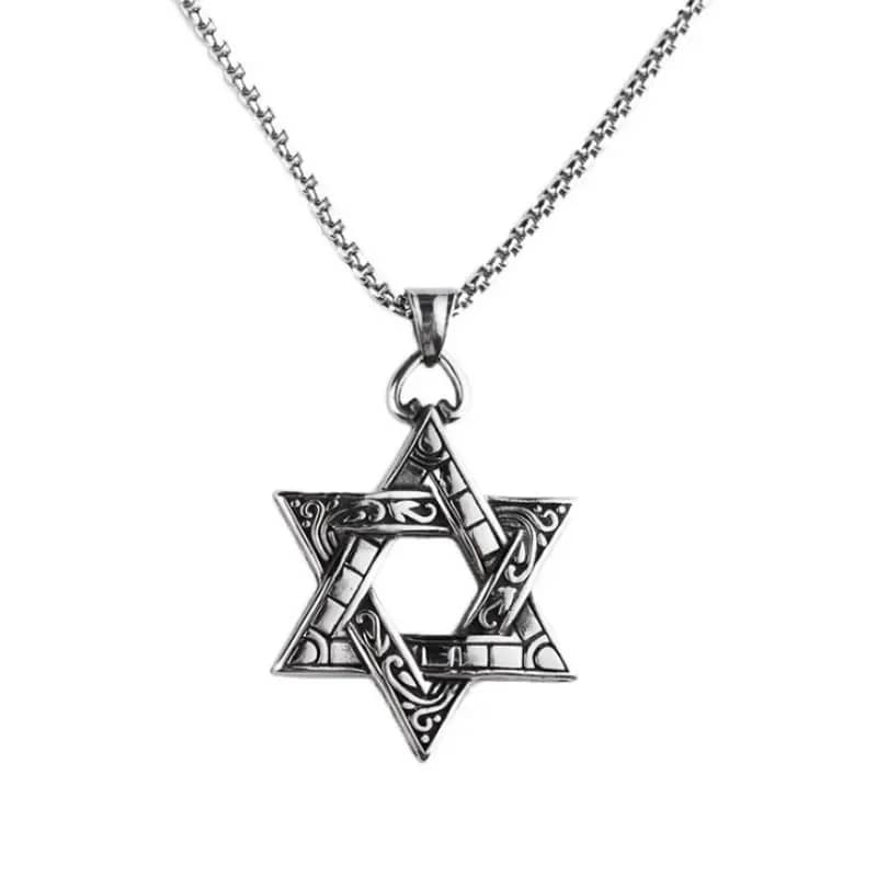 Stainless Steel Solomon Star of David Pendant Necklace for Men - Six-Pointed Jewish Star Jewelry, New Year Gift - Image 5
