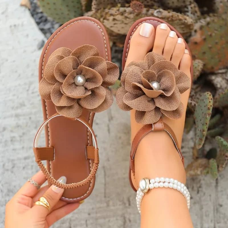 Summer Elegant Women's Casual Sandals - Round Head Sexy Flower Slides, Fashionable & Comfortable Best Selling New Design - Image 2