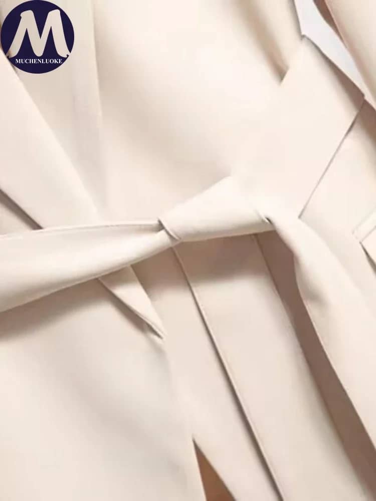 Women's Long Sleeve Lace-Up Blazer Top - Loose Fit Casual Office Wear, Korean Fashion Style for Spring & Autumn - Image 6