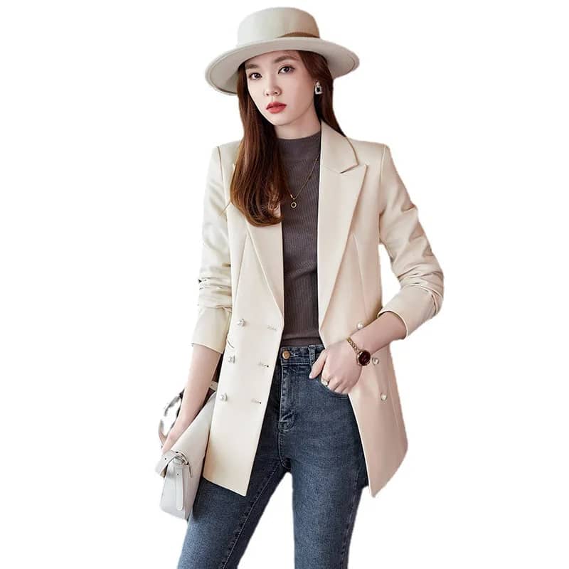 Elegant Women's Long Sleeve Blazer Jacket for Autumn/Winter - Professional Formal Workwear Fashion - Image 5