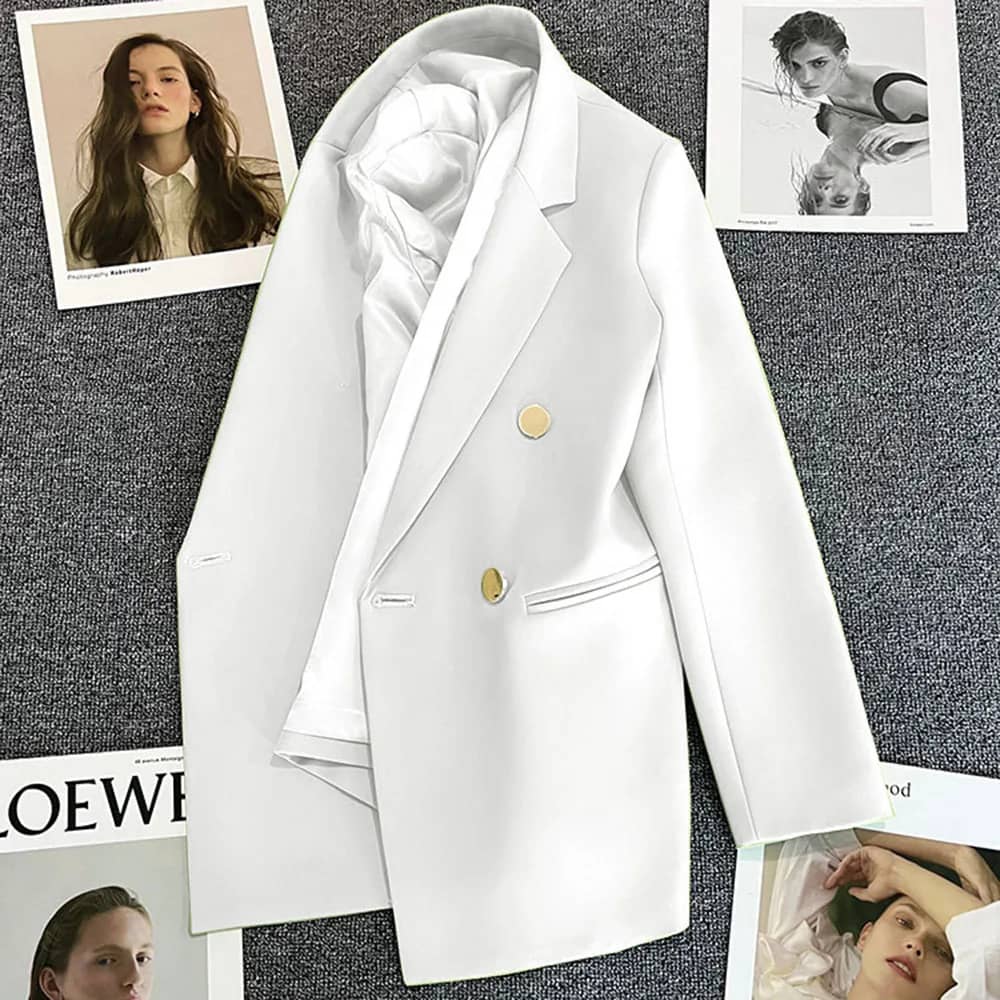 Women's Elegant Single Button Blazer 2023 Autumn/Winter Slim Fit Stylish Jacket Coat, Long Sleeve Chic Office Lady Casual Tops - Image 5