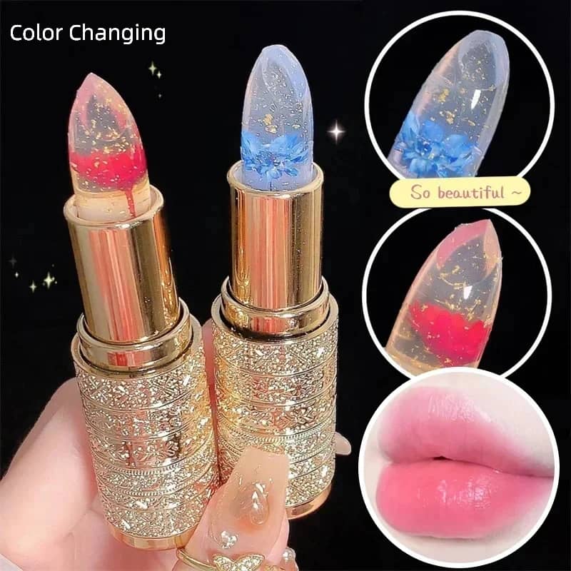 Flower Jelly Lip Gloss Lipstick Balm - Temperature Color Changing Moisturizing Long Lasting Lip Care Makeup for Women - Image 1
