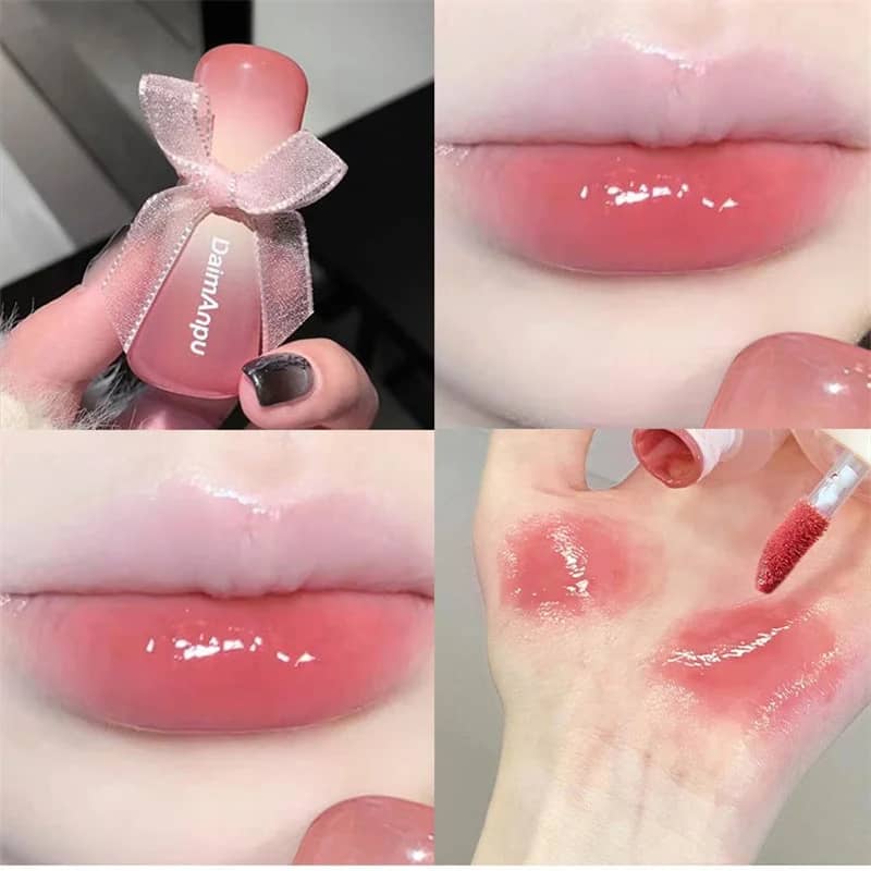 Jelly Glass Lip Gloss Moisturizing Tint Mirror Waterproof Non-stick Cup Solid Lipstick Cosmetic for All Occasions - Image 6