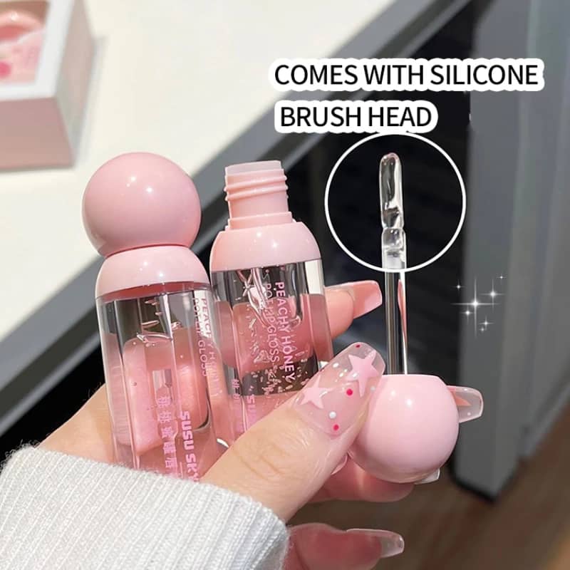 SUSU SKY Peach Honey Jar Lip Makeup Kit - Moisturizing & Nourishing Lip Care Set for Soft, Hydrated Lips - Image 4