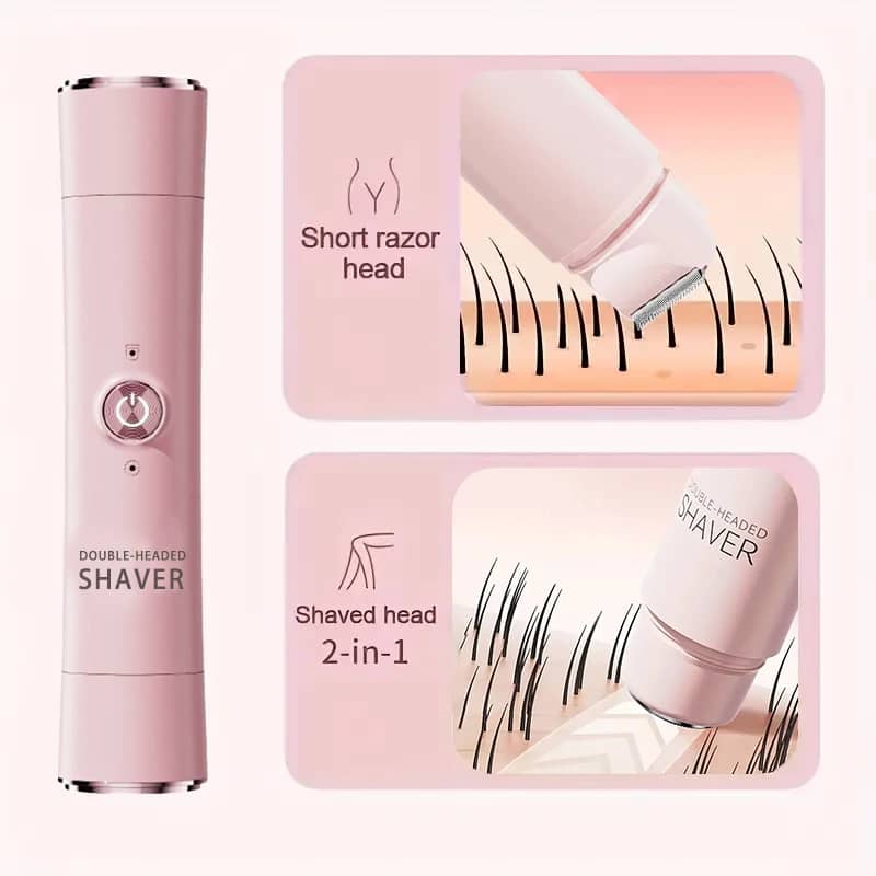 Rechargeable Electric Shaver for Women, Dual Head Bikini Trimmer, Wet & Dry Use, Cordless Personal Grooming Device - Image 5