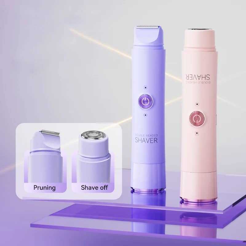 Rechargeable Electric Shaver for Women, Dual Head Bikini Trimmer, Wet & Dry Use, Cordless Personal Grooming Device - Image 4