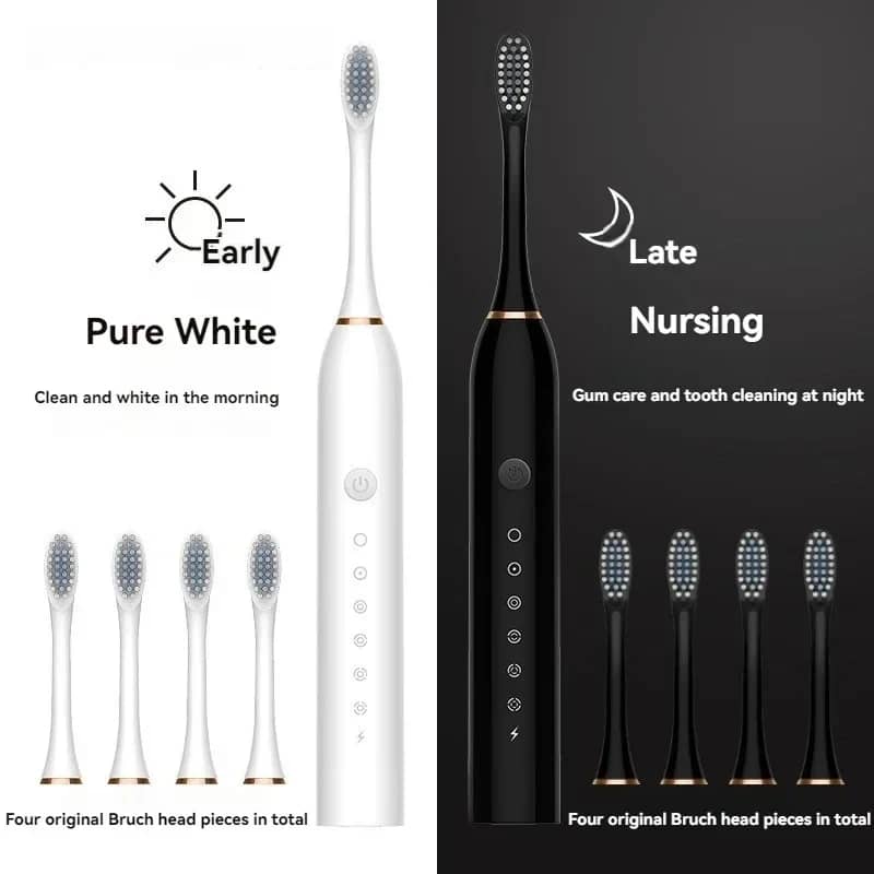 Electric Ultrasonic Toothbrush with 6 Speed Modes, USB Charging, Waterproof Design - Ideal for Adults & Couples - Image 1