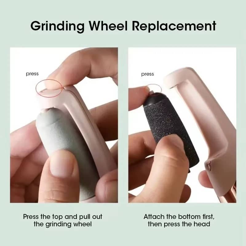 Rechargeable Electric Foot Callus Remover Pedicure Tool - USB Automatic Dead Skin Grinder with 2 Roller Heads for Smooth Feet - Image 4