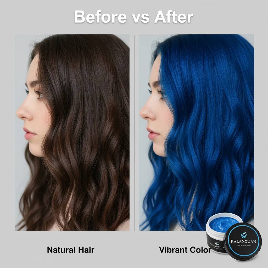 Temporary Teal Hair Color Wax for Kids & Adults - Instant Non-Toxic Hair Dye Cream for Fun Styles - Image 3