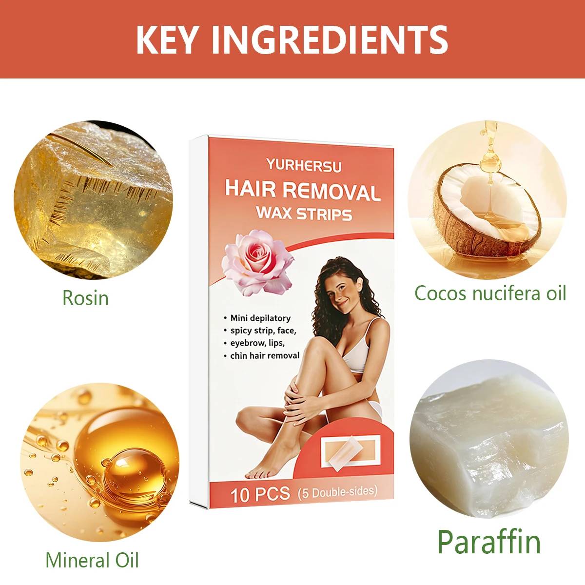 Natural Beeswax Hair Removal Wax Strips - Gentle, Chemical-Free Formula for Sensitive Skin - Face, Lip, Body Waxing - Easy Home Use - Image 4