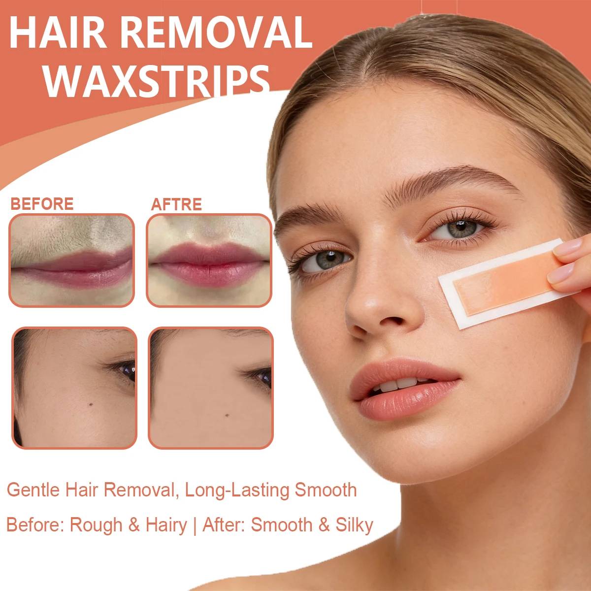 Natural Beeswax Hair Removal Wax Strips - Gentle, Chemical-Free Formula for Sensitive Skin - Face, Lip, Body Waxing - Easy Home Use - Image 3