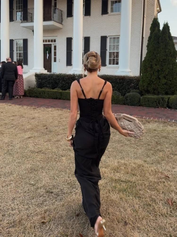 Elegant Women's White Sexy Corset Maxi Dress - Perfect for Parties, Evenings, and Prom - Available in Black - Image 4