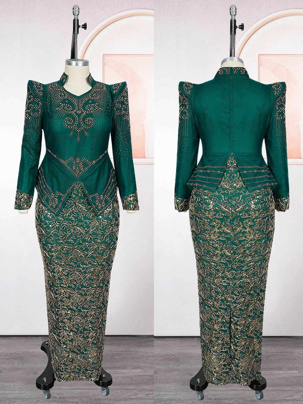 Luxury African Ankara Dashiki Maxi Dress for Women - Elegant Long Sleeve Wedding Party Gown, Plus Size Fashion Apparel - Image 5