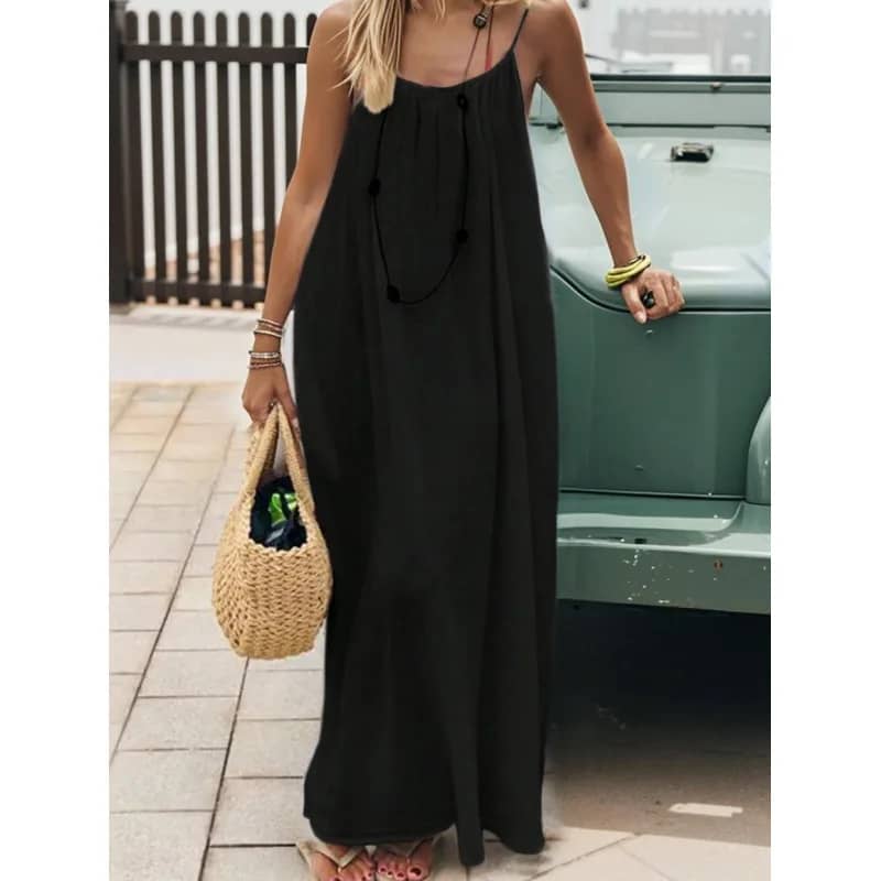 New Arrival Women's Strapless Backless Long Loose Maxi Dress - Comfortable Sleepwear & Casual Loungewear for Home - Image 3