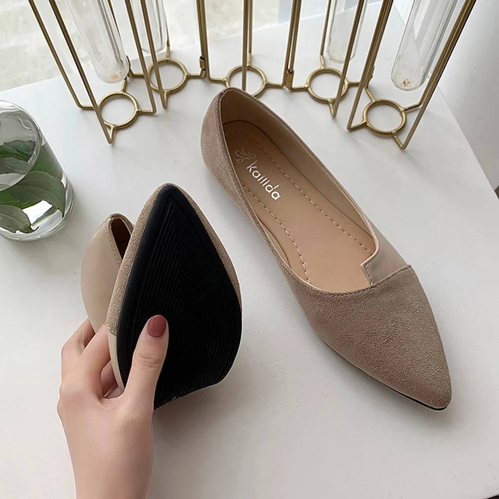 Women's Pointed Toe Ballet Flats - Comfortable Slip-On Loafers, Breathable Casual Shoes for Daily Wear, Work, and Leisure - Image 3