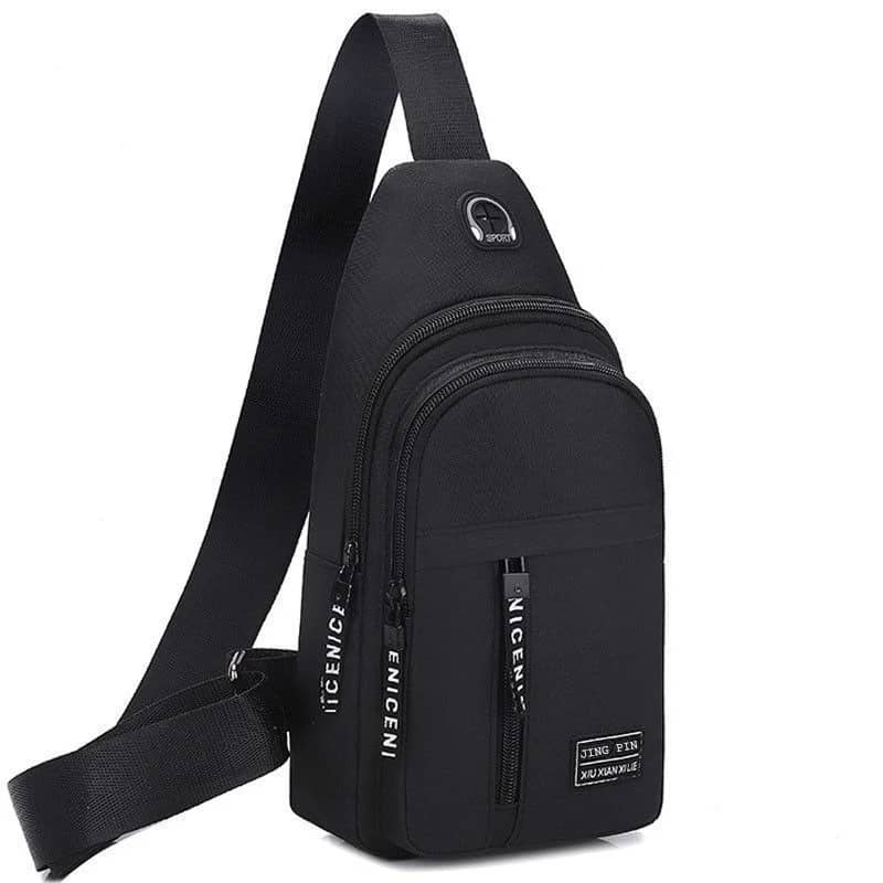Men's Black Mini Crossbody Chest Bag - Simple Storage Small Satchel for Travel & Daily Use - Image 6