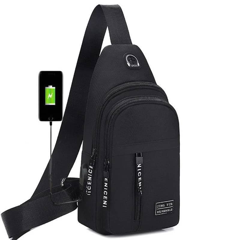 Men's Black Mini Crossbody Chest Bag - Simple Storage Small Satchel for Travel & Daily Use - Image 4
