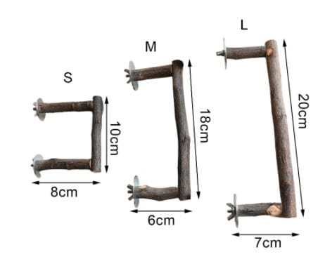 Parrot Perch Stand Wooden Bird Stand Pole - Natural Wood Pet Bird Bite Chew Toy for Parrot Cage - Bird Supplies for Budgies, Cockatiels, Conures