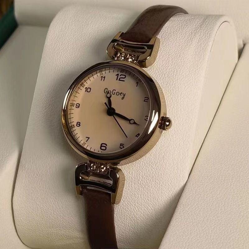 Vintage British Style Women’s Quartz Wristwatch Minimalist Student Exam Watch Elegant Creative Gift for Girls
