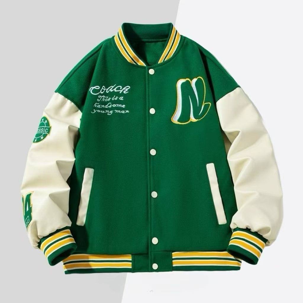 Rendy Baseball Style Varsity Jacket Classic Letterman Inspired Men’s Outerwear Coat