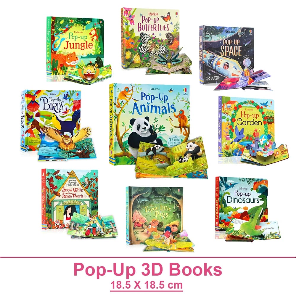 English Fairy Tales Pop-Up 3D Picture Books for Kids - Bedtime Reading & Learning Toys, Montessori Inspired Gift for Children