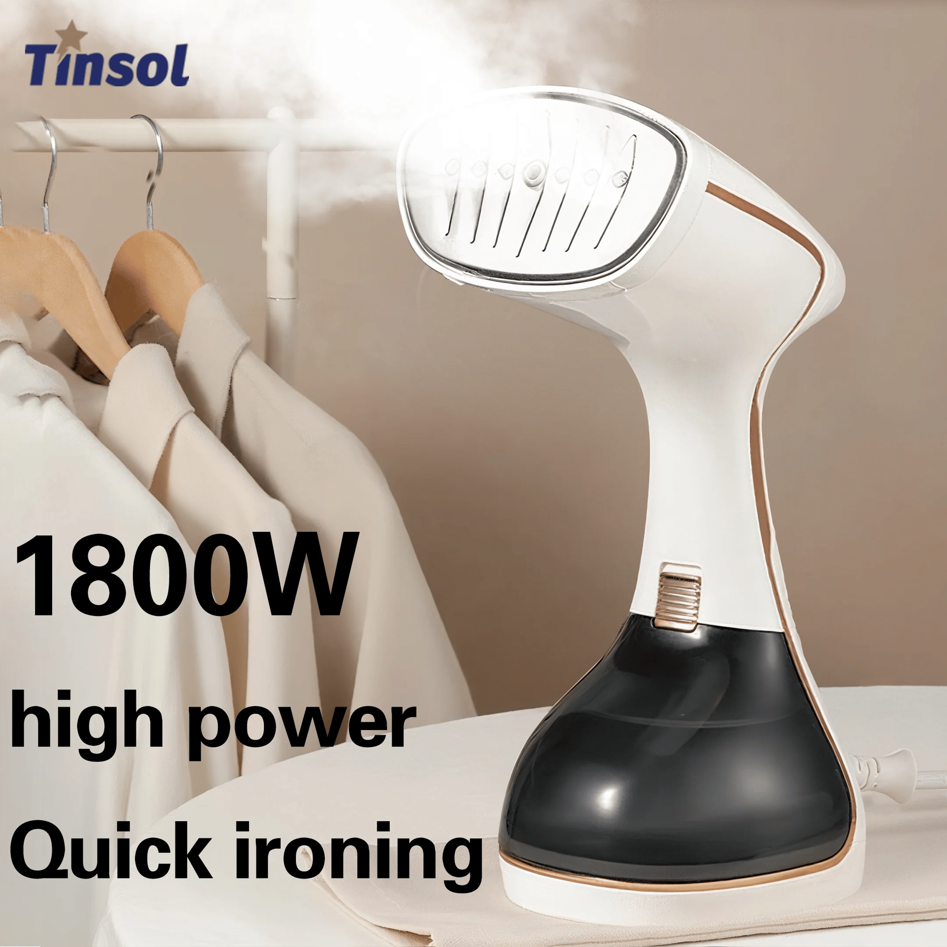 1800W Handheld Clothes Steamer with Touch Screen, 15s Fast Preheat, 320ml Portable Fabric Iron for Home & Travel