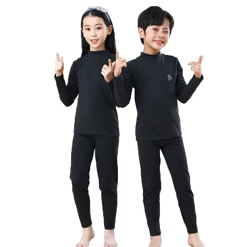 Kids Thermal Underwear Set for Girls & Boys, Autumn Winter Warm Pajamas, Candy Colors Sleepwear, Long Sleeve Tops & Pants for Ages 3-14 Years