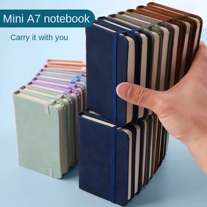 Mini A7 Pocket Notebook, Portable Waterproof Leather-Feel Notepad for School Supplies, Travel, and Daily Notes