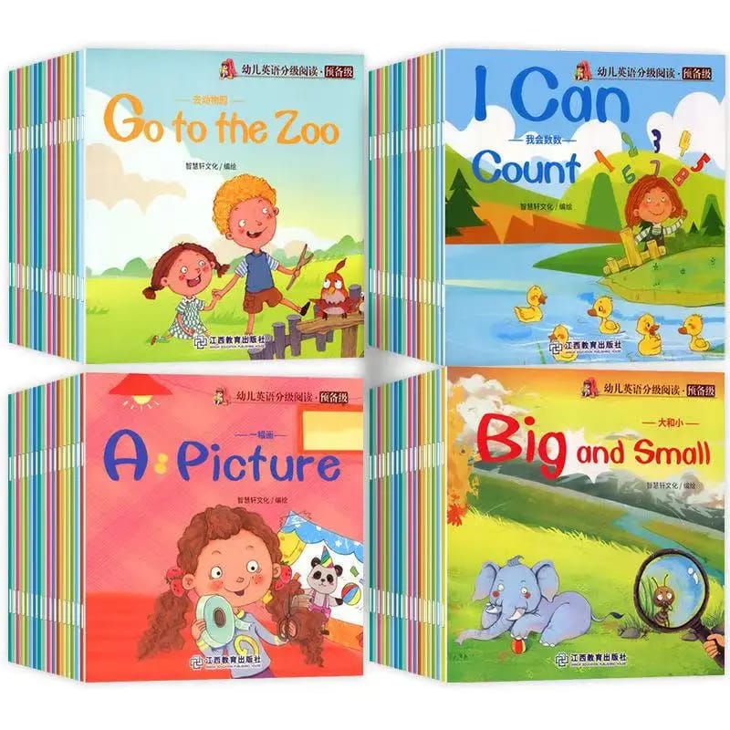 60 Books Set Children's English Picture Books Early Learning Graded Reading Storybook Enlightenment Cognitive Tale Bedtime Story for Kids