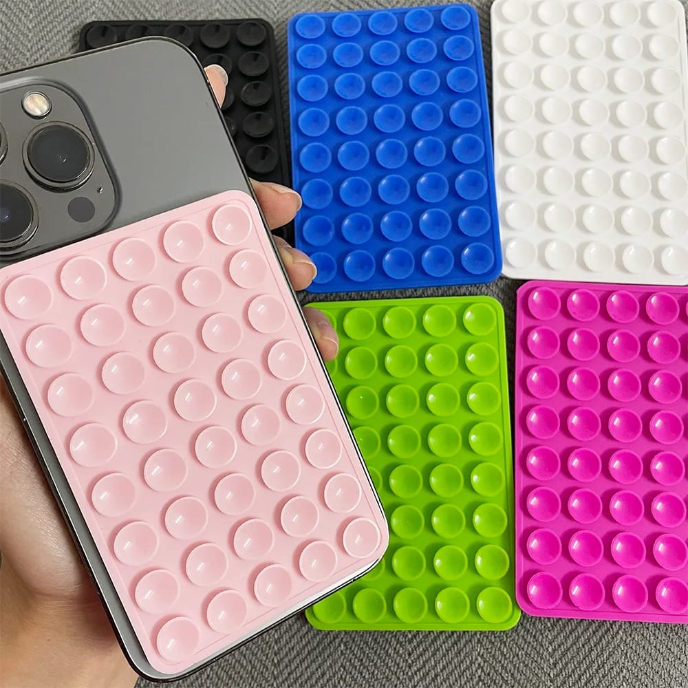 Universal Double-Sided Silicone Suction Cup Phone Holder Mount for Car Dashboard & Windshield - Secure Anti-Slip Pad for All Mobile Devices