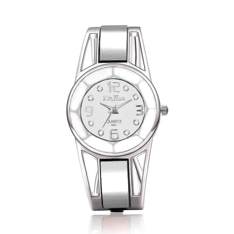Luxury Stainless Steel Dial Quartz Bracelet Watch for Women - Elegant Ladies Wristwatch with Skeleton Design thumbnail 3