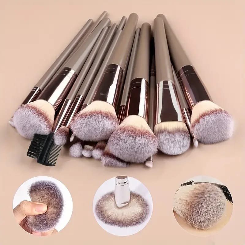 Professional 3-20PCS Makeup Brush Set for Women - Soft Fluffy Nylon Kabuki Foundation, Eyeshadow, Concealer, Blending, Blush Beauty Tools with ABS Plastic Handles thumbnail 2