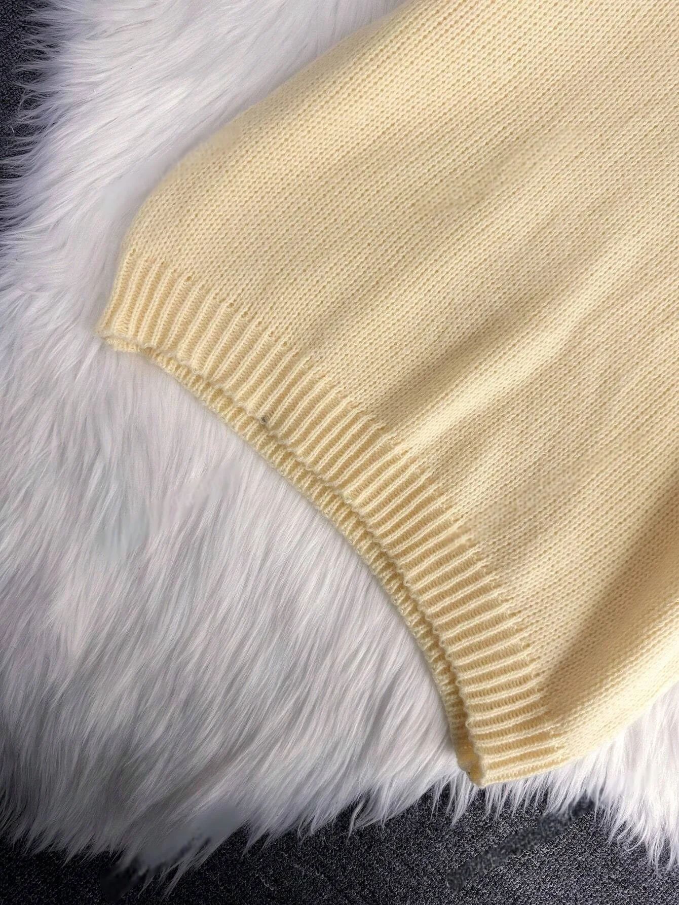 Women's V-Neck Short-Sleeve Sweater - Casual Solid Color Versatile Top for Spring/Summer Daily Commuting & Dates thumbnail 6