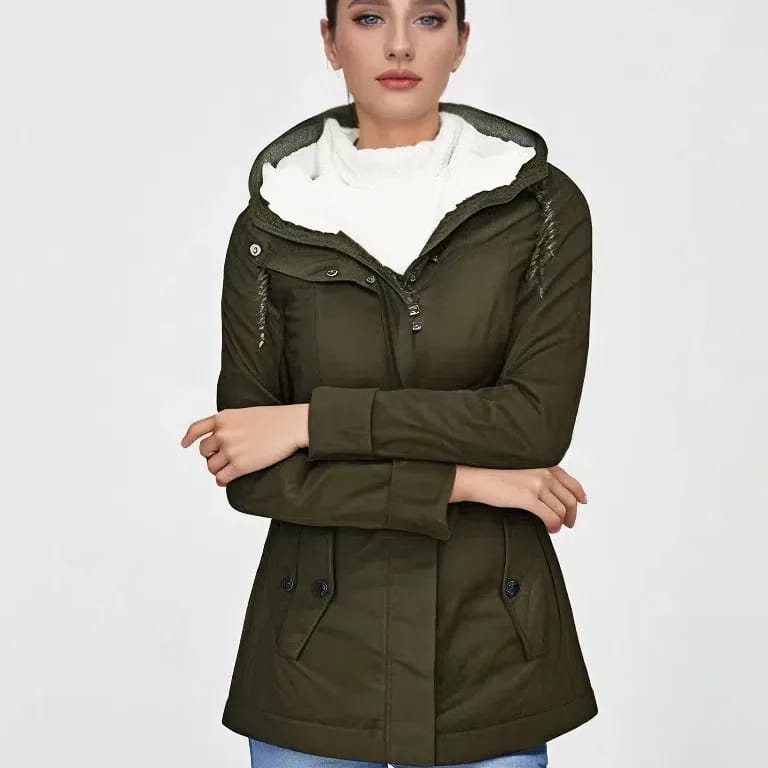 Women's Winter Faux Fur Hooded Jacket Coat - Long Sleeve Warm Velvet Parka for Fashionable Ladies thumbnail 2