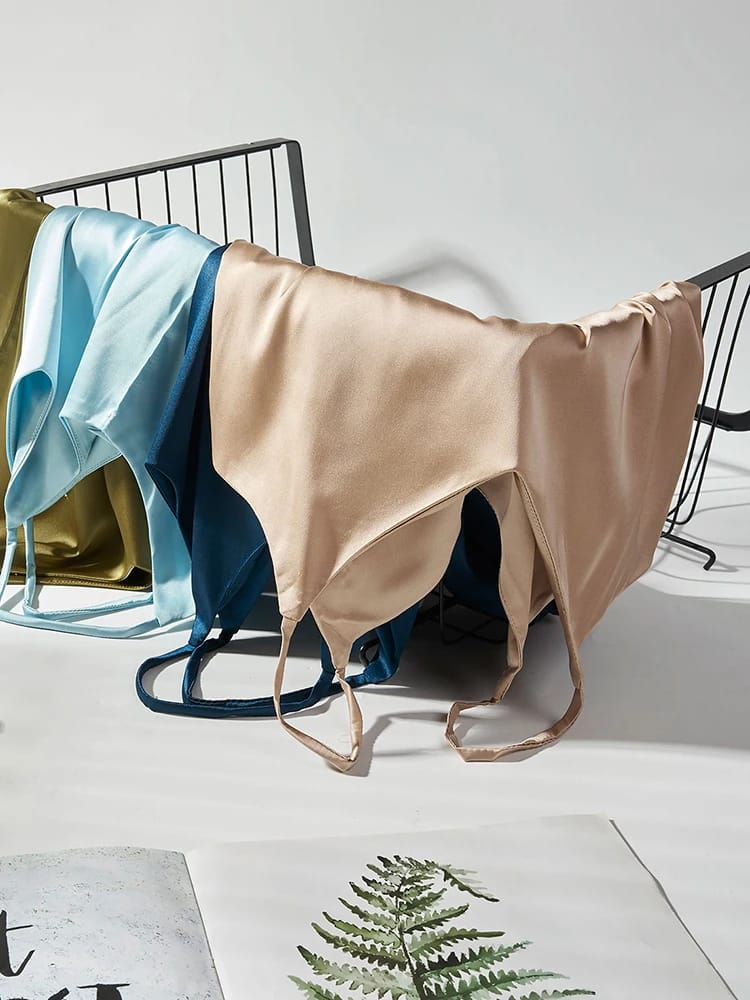 AOSSVIAO Women's Spaghetti Strap Halter Top - Sexy V-Neck Sleeveless Satin Silk Cami Tank for Summer, White, Sizes S-2XL thumbnail 4