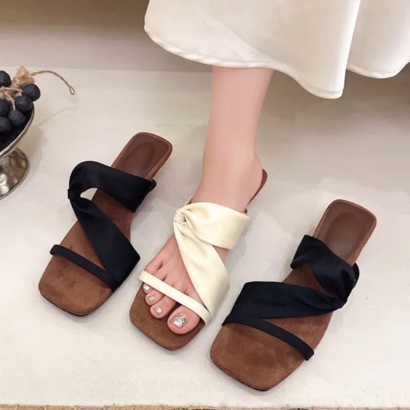 Women's Fashion Square Toe Wedge High Heels Sandals - Stylish Summer Flip Flops for Parties & Casual Wear thumbnail 4