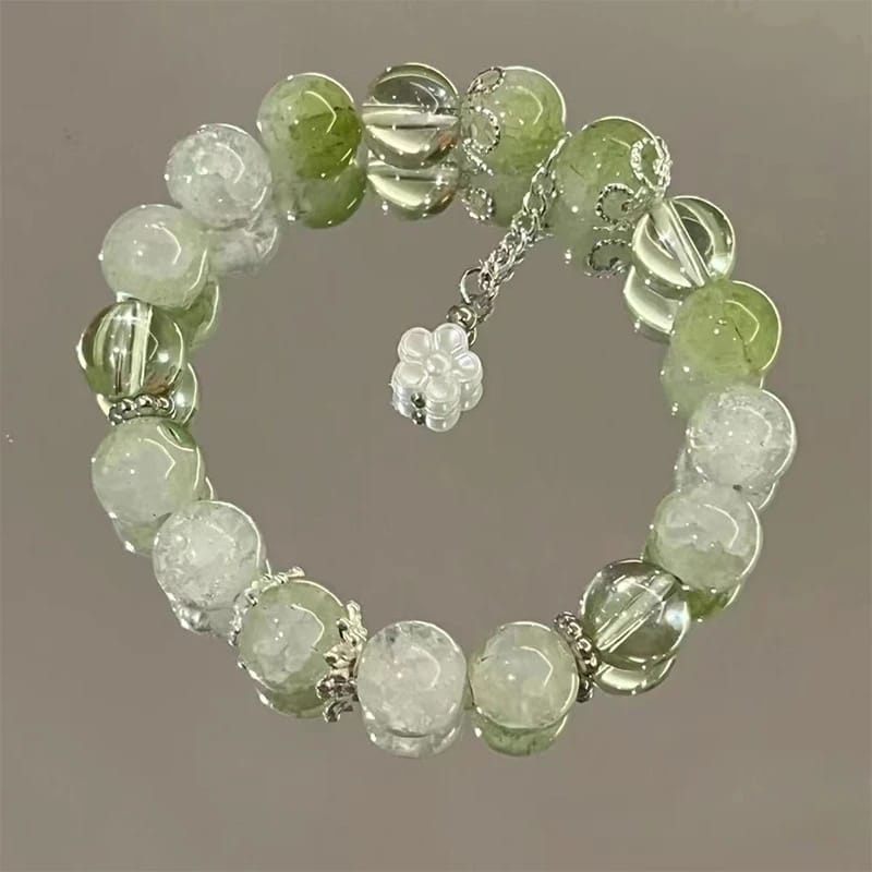 Fashion Feather Butterfly Beaded Bracelet for Women & Girls - Elegant Light Luxury Jewelry Gift, Handmade Glass Beads, Elastic 15cm thumbnail 2