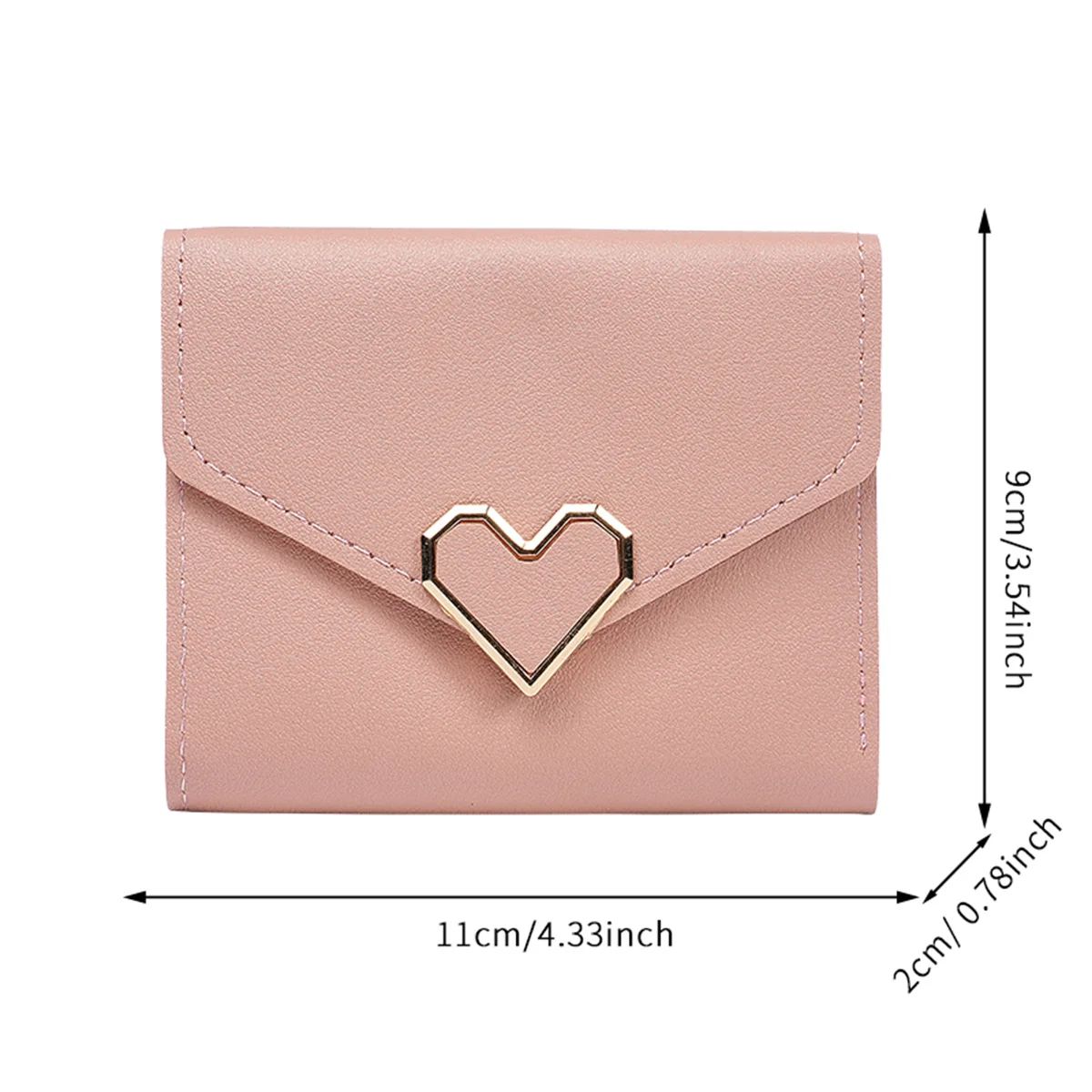 Cute Heart Buckle Mini Coin Purse for Women & Girls - Korean Style Small Wallet for Students, Ladies, and Everyday Use thumbnail 6