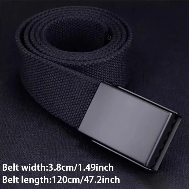 Men's & Women's Fashion Canvas Belt - Adjustable Breathable Outdoor Tactical Waist Belt for Jeans & Trousers thumbnail 3