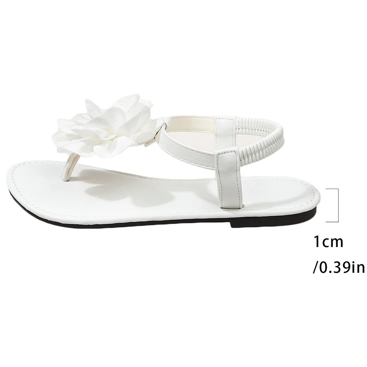 Women's Bohemian Flat Sandals with Floral Buckle - Large Size, Round Toe Slip-On Casual Beach Shoes for Summer thumbnail 5