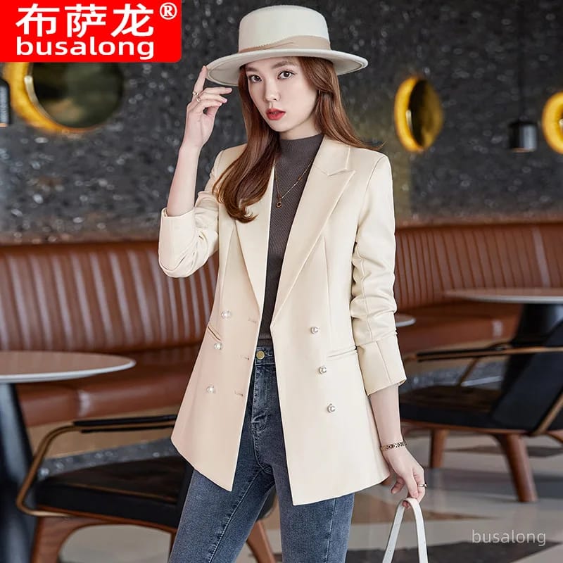 Elegant Women's Long Sleeve Blazer Jacket for Autumn/Winter - Professional Formal Workwear Fashion thumbnail 1