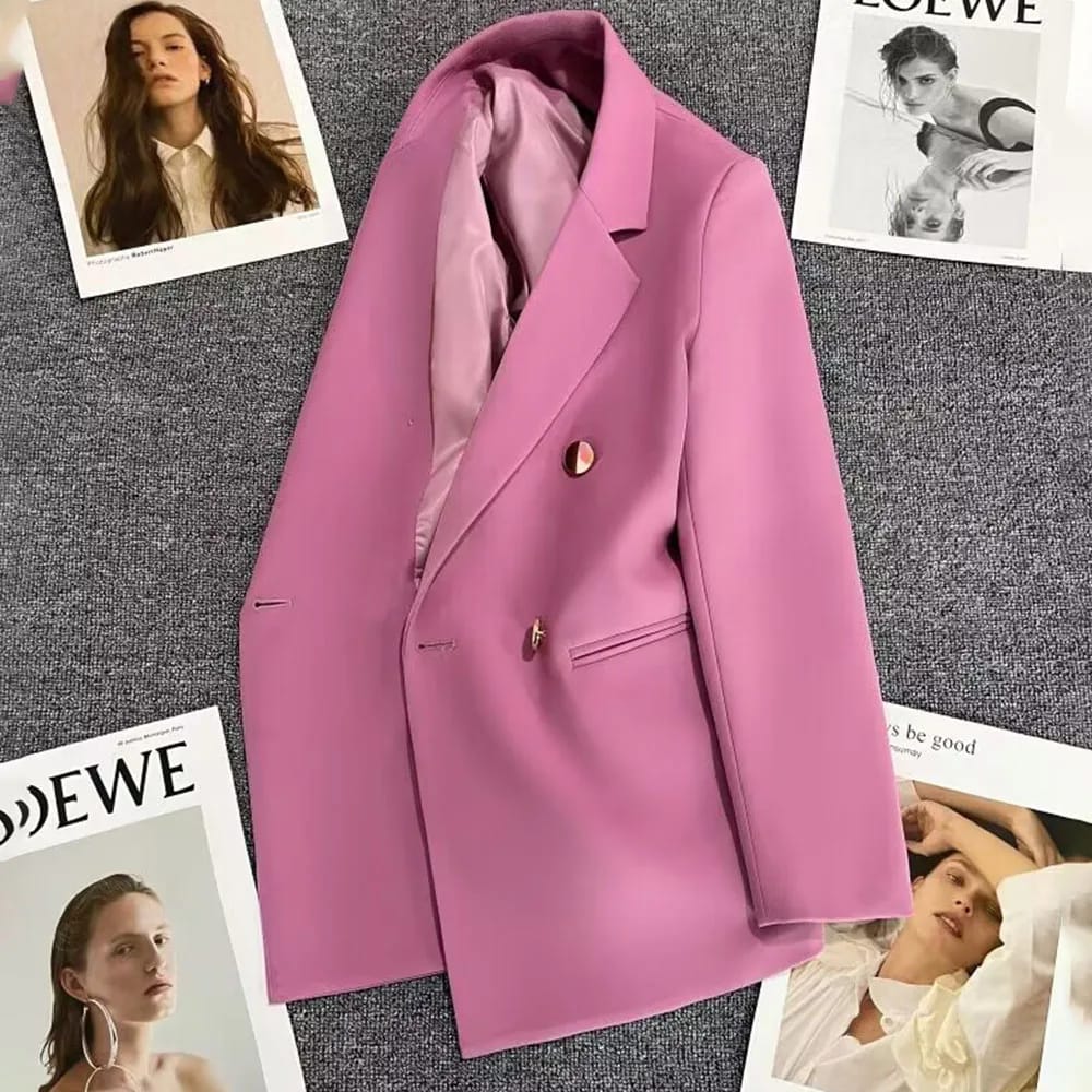 Women's Elegant Single Button Blazer 2023 Autumn/Winter Slim Fit Stylish Jacket Coat, Long Sleeve Chic Office Lady Casual Tops thumbnail 4