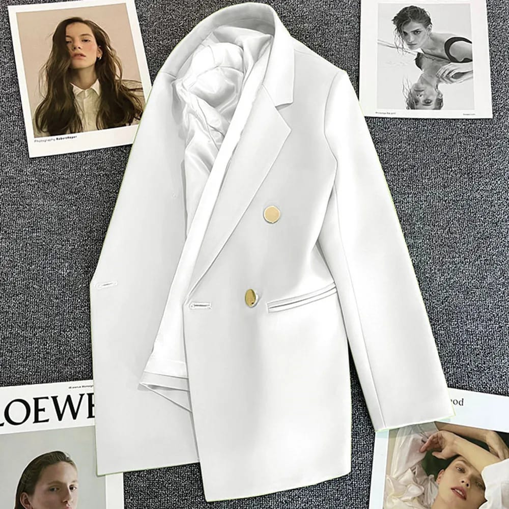 Women's Elegant Single Button Blazer 2023 Autumn/Winter Slim Fit Stylish Jacket Coat, Long Sleeve Chic Office Lady Casual Tops thumbnail 5