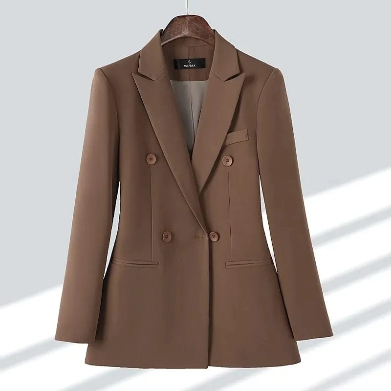 2025 Spring Autumn Women's Blazer Jacket - Temperament Joker Long-Sleeved Professional Lady Leisure Outerwear Coat for Versatile Style thumbnail 2