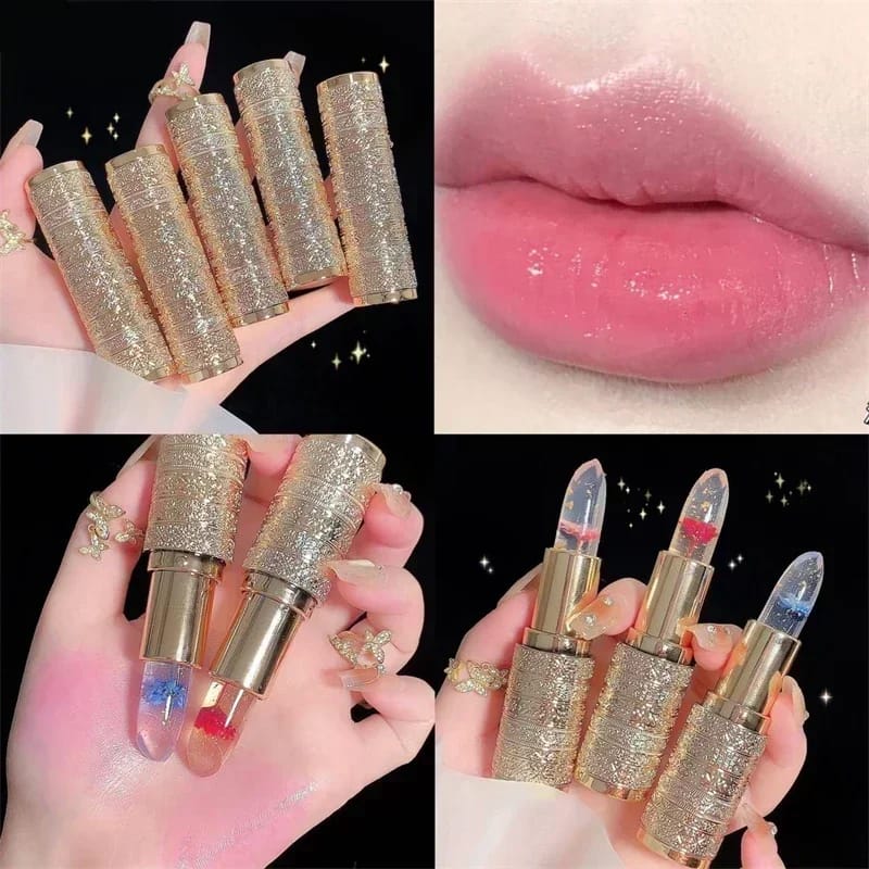 Flower Jelly Lip Gloss Lipstick Balm - Temperature Color Changing Moisturizing Long Lasting Lip Care Makeup for Women thumbnail 3